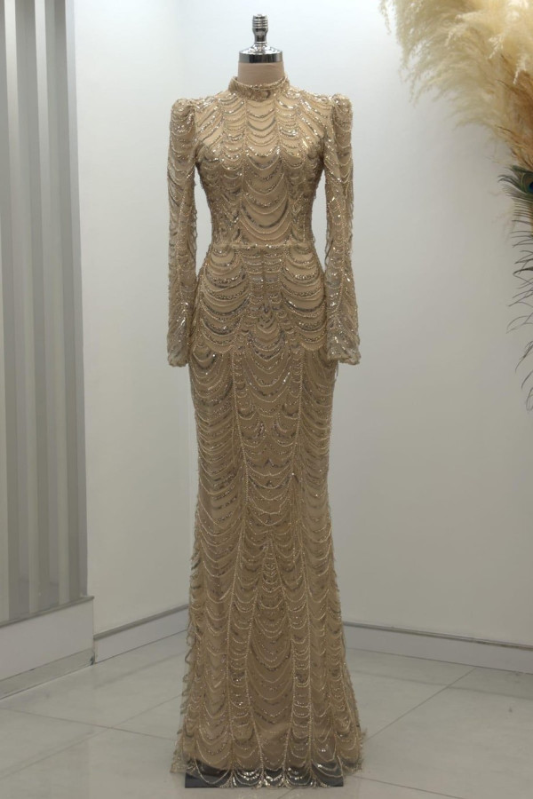 Narcissa Tesettür Abiye Gold