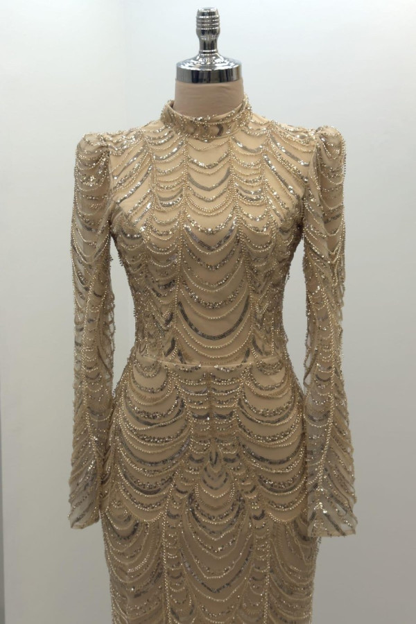 Narcissa Tesettür Abiye Gold