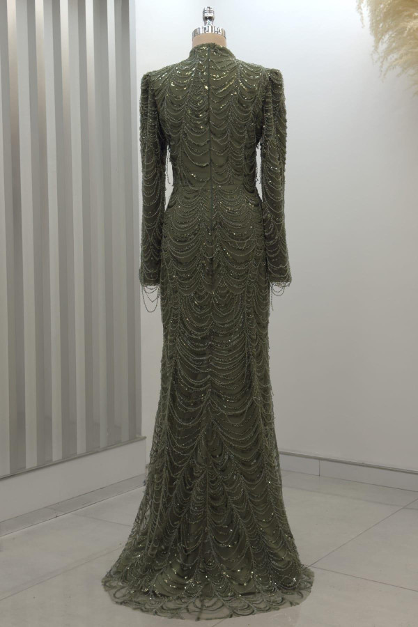 Narcissa Tesettür Abiye Haki