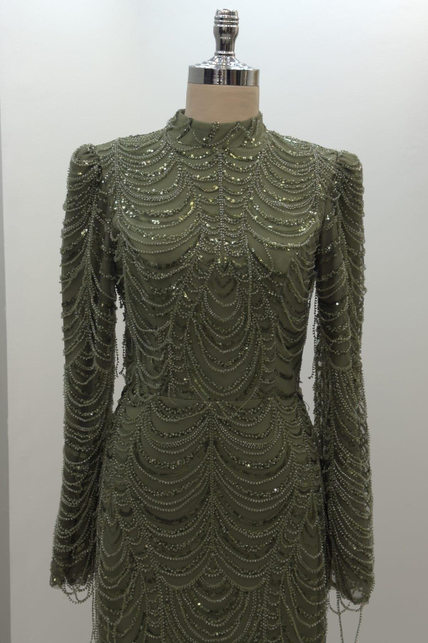 Narcissa Tesettür Abiye Haki