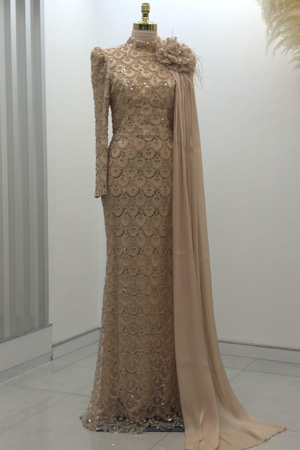 Saray Tesettür Abiye Gold