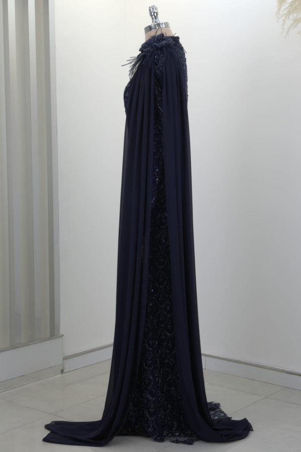 Saray Tesettür Abiye Lacivert