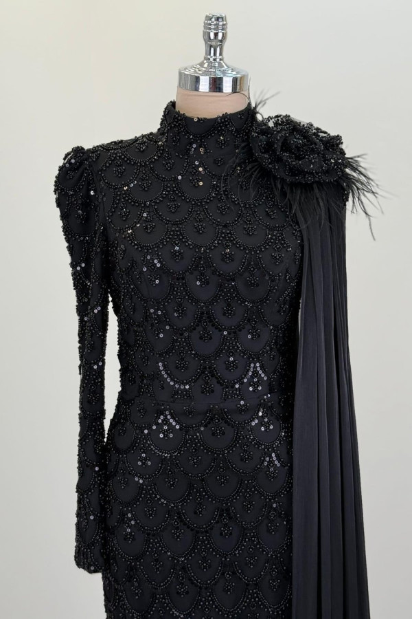 Saray Tesettür Abiye Siyah