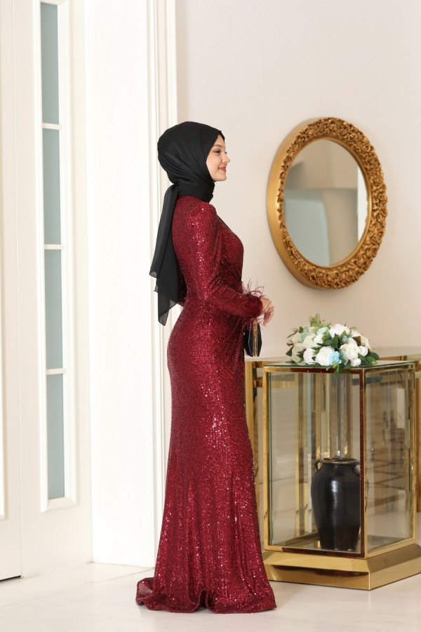 Hüma Abiye Bordo Hüma Abiye Bordo