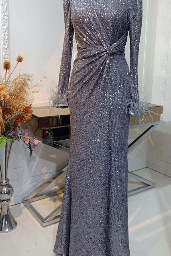 Hüma Abiye Gri Hüma Abiye Gri