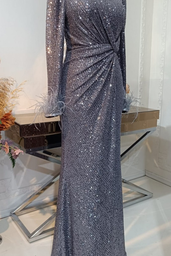 Hüma Abiye Gri Hüma Abiye Gri