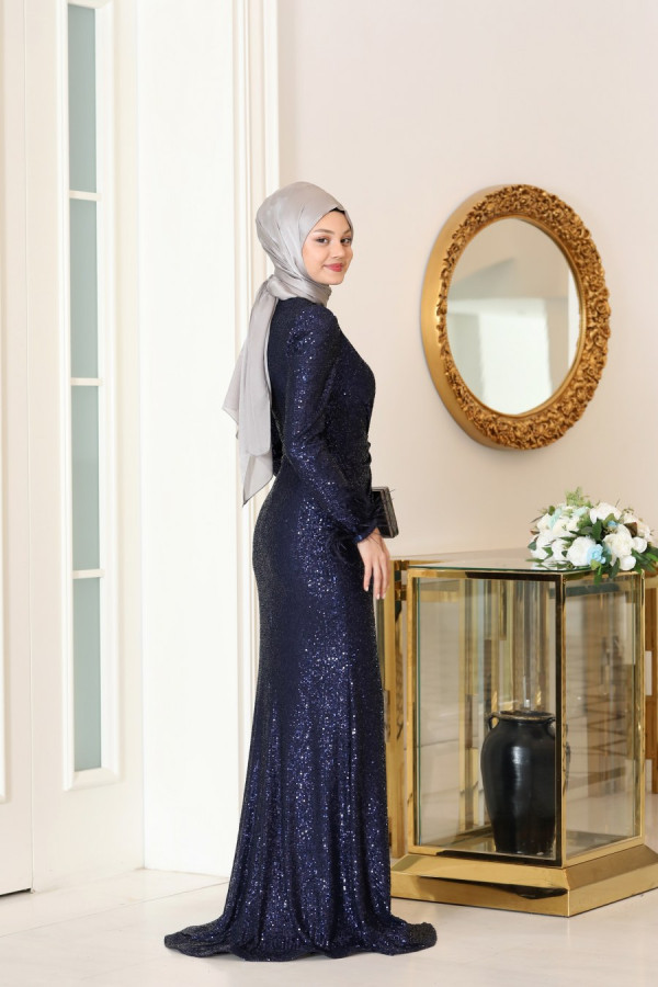 Hüma Abiye Lacivert Hüma Abiye Lacivert