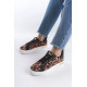 MINA Bağcıklı Ortopedik Taban Leopar Desenli Kadın Sneaker Spor Ayakkabı - Kahverengi MINA Bağcıklı Ortopedik Taban Leopar Desenli Kadın Sneaker Spor Ayakkabı - Kahverengi