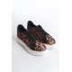 MINA Bağcıklı Ortopedik Taban Leopar Desenli Kadın Sneaker Spor Ayakkabı - Kahverengi MINA Bağcıklı Ortopedik Taban Leopar Desenli Kadın Sneaker Spor Ayakkabı - Kahverengi