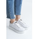 MINA Bağcıklı Ortopedik Taban Kadın Sneaker Spor Ayakkabı - Beyaz/Gümüş MINA Bağcıklı Ortopedik Taban Kadın Sneaker Spor Ayakkabı - Beyaz/Gümüş