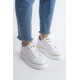 MINA Bağcıklı Ortopedik Taban Kadın Sneaker Spor Ayakkabı - Beyaz/Altın MINA Bağcıklı Ortopedik Taban Kadın Sneaker Spor Ayakkabı - Beyaz/Altın