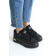 DINA Bağcıklı Fermuarlı Ortopedik Taban Kadın Sneaker Spor Ayakkabı - Siyah/Altın DINA Bağcıklı Fermuarlı Ortopedik Taban Kadın Sneaker Spor Ayakkabı - Siyah/Altın