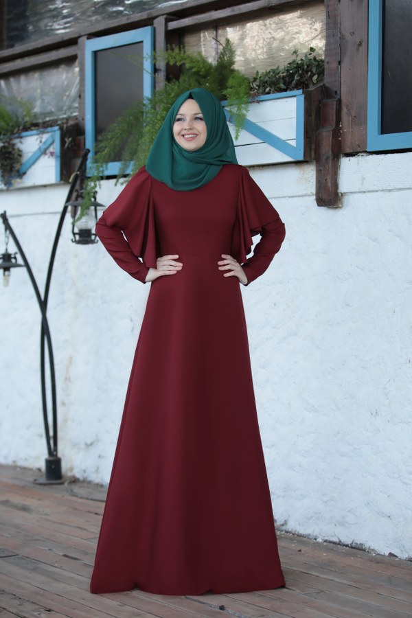Lidya Elbise Bordo