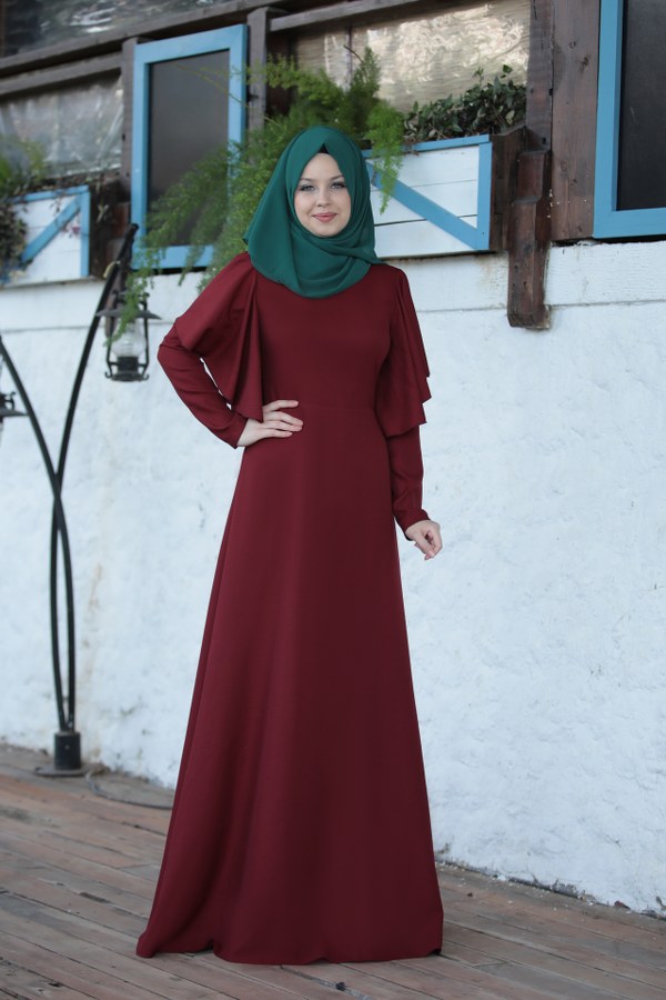 Lidya Elbise Bordo
