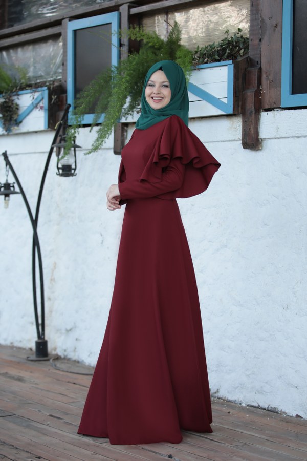 Lidya Elbise Bordo