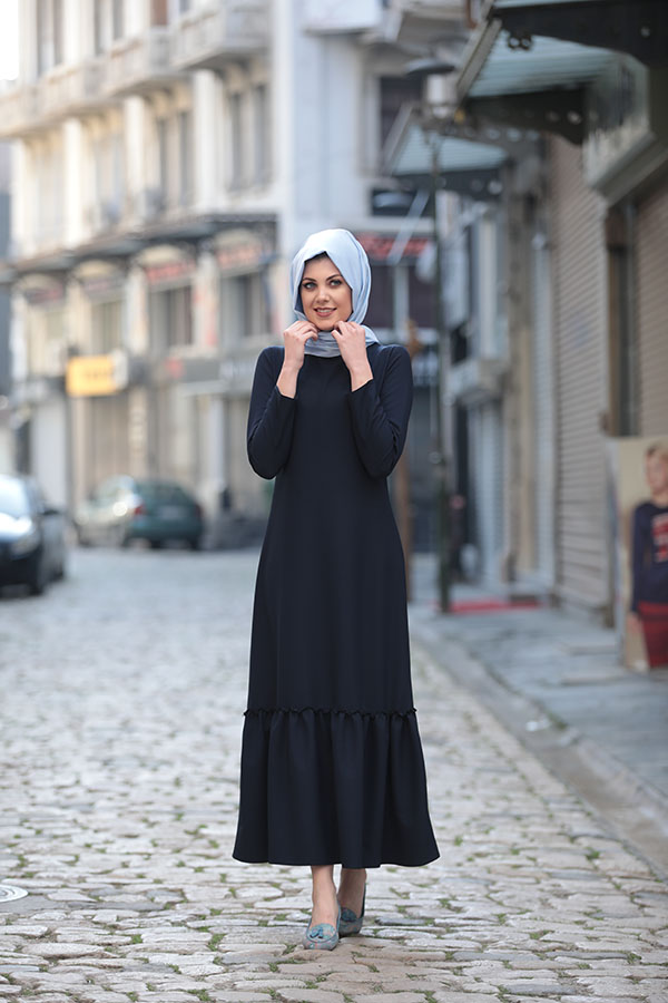 Orkide Fırfırlı Elbise Siyah Orkide Fırfırlı Elbise Siyah