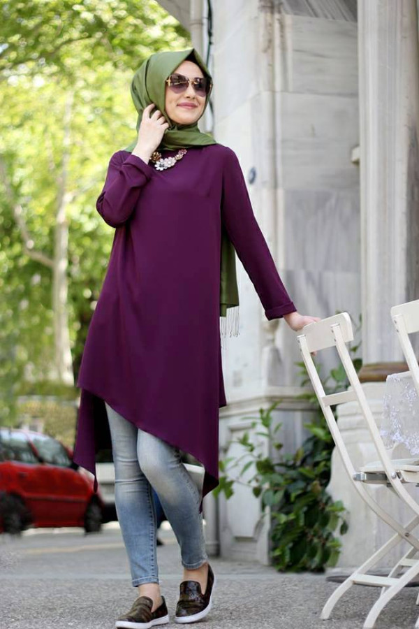 Asimetrik Tunik Mürdüm Asimetrik Tunik Mürdüm
