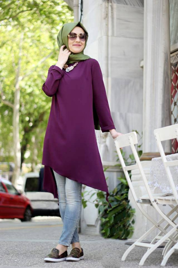 Asimetrik Tunik Mürdüm