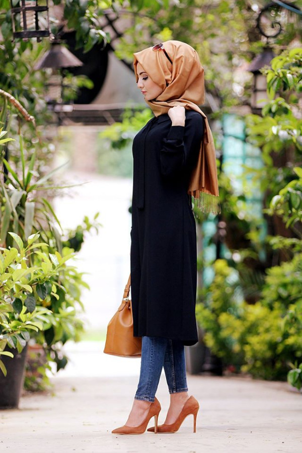 Fularlı Tunik Siyah